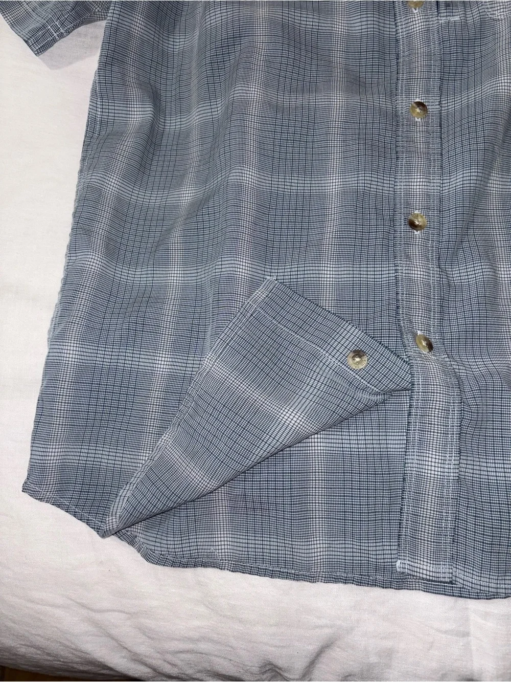 The North Face Men's Short-Sleeve Gray Plaid Button-Down Shirt